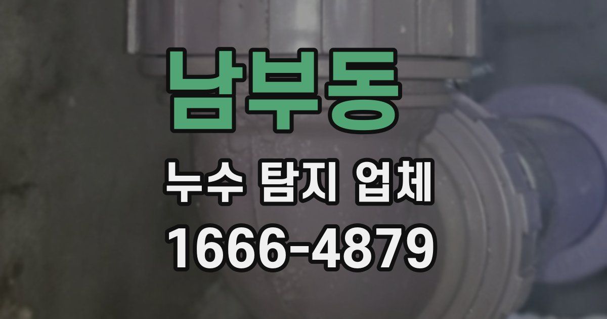 남부동 누수 탐지 업체