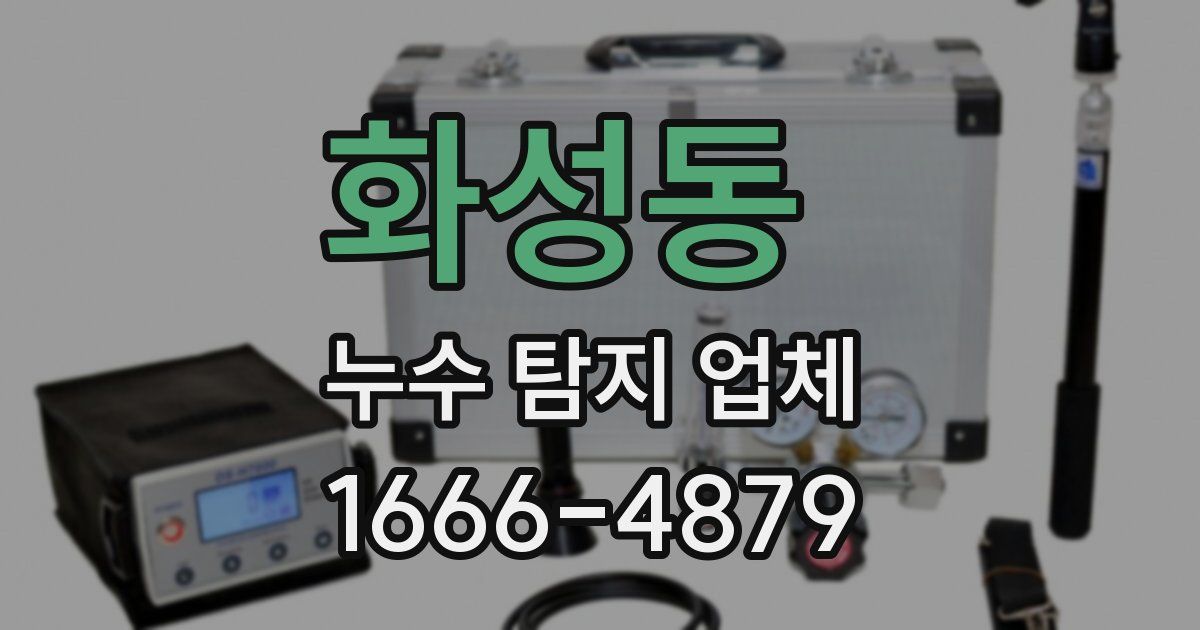 화성동 누수 탐지 업체