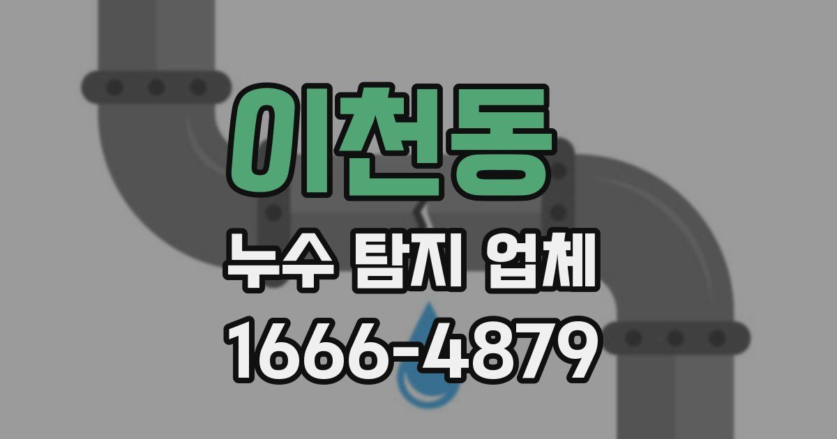 이천동 누수 탐지 업체