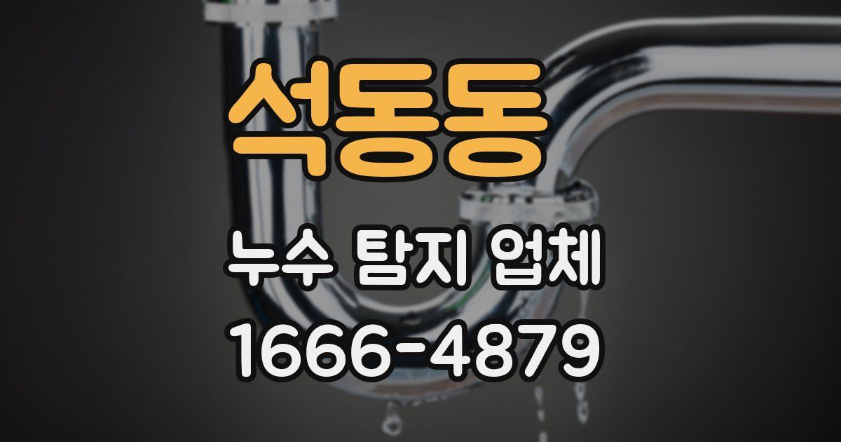 석동동 누수 탐지 업체