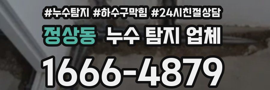 정상동 누수 탐지 업체