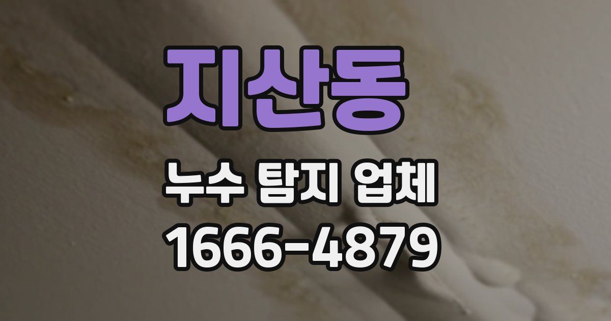 지산동 누수 탐지 업체