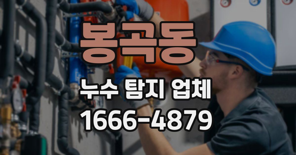 봉곡동 누수 탐지 업체