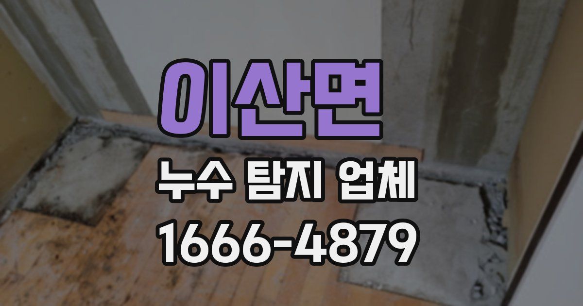 이산면 누수 탐지 업체