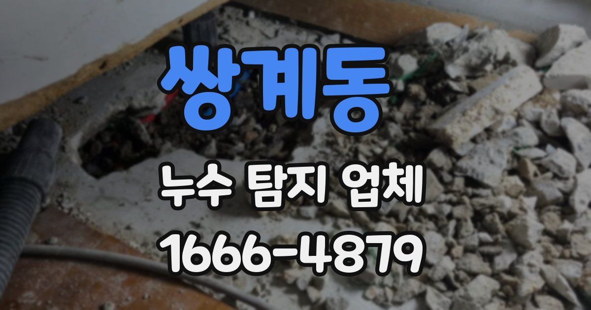 쌍계동 누수 탐지 업체
