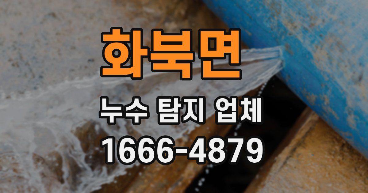 화북면 누수 탐지 업체