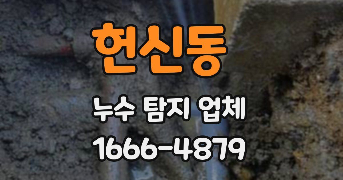 헌신동 누수 탐지 업체
