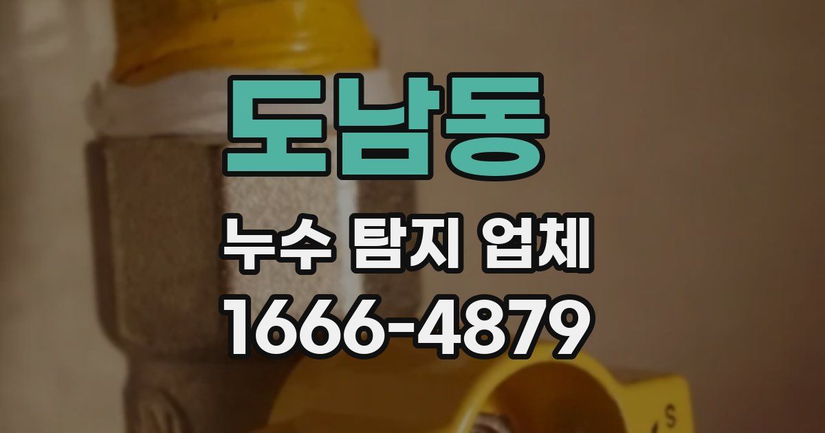도남동 누수 탐지 업체