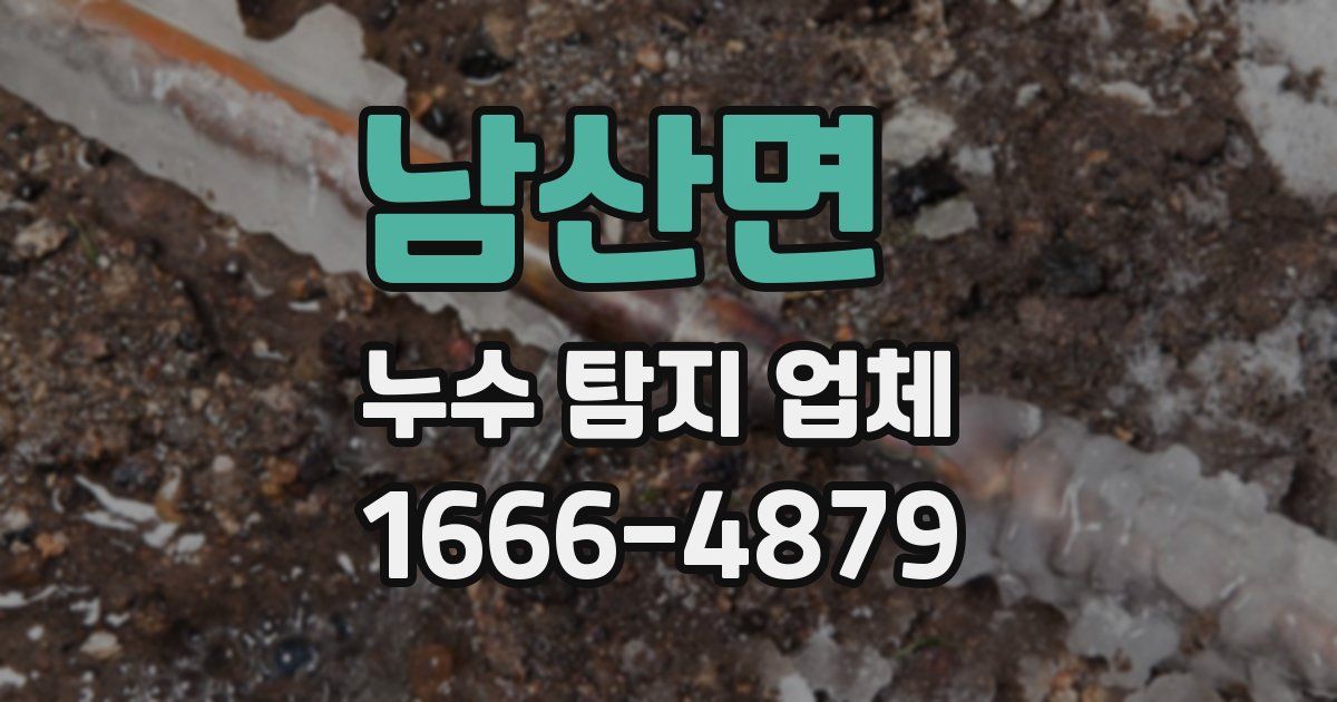 남산면 누수 탐지 업체