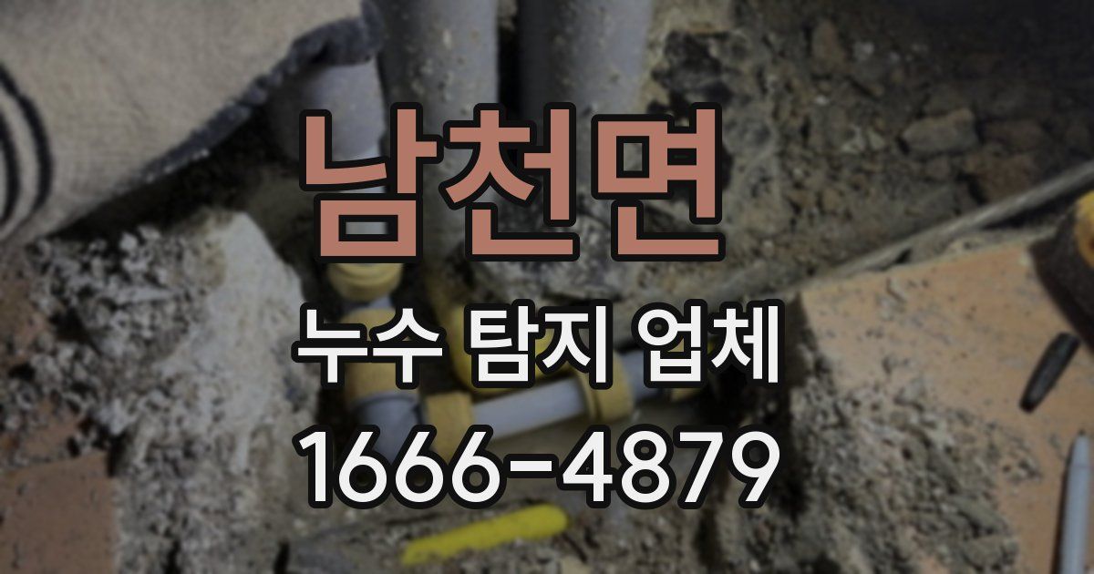 남천면 누수 탐지 업체