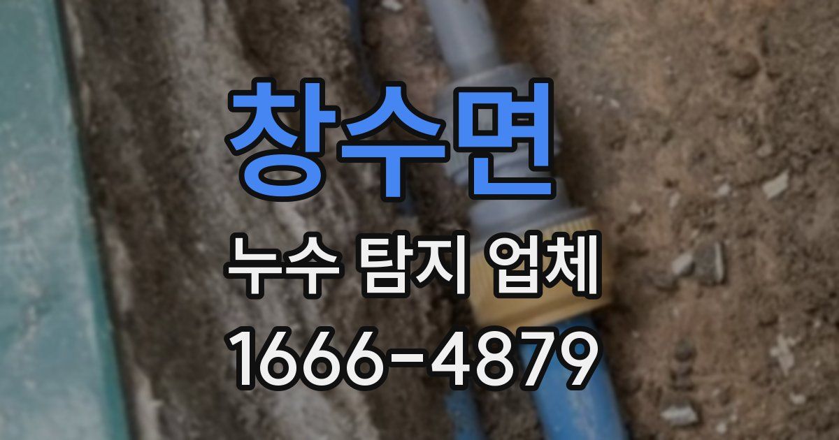 창수면 누수 탐지 업체