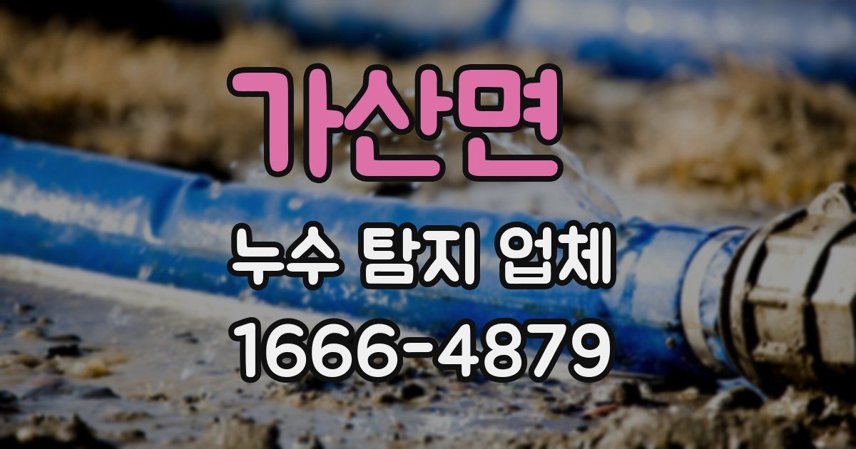 가산면 누수 탐지 업체