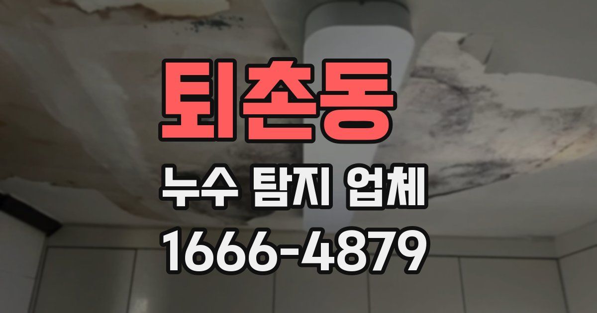 퇴촌동 누수 탐지 업체