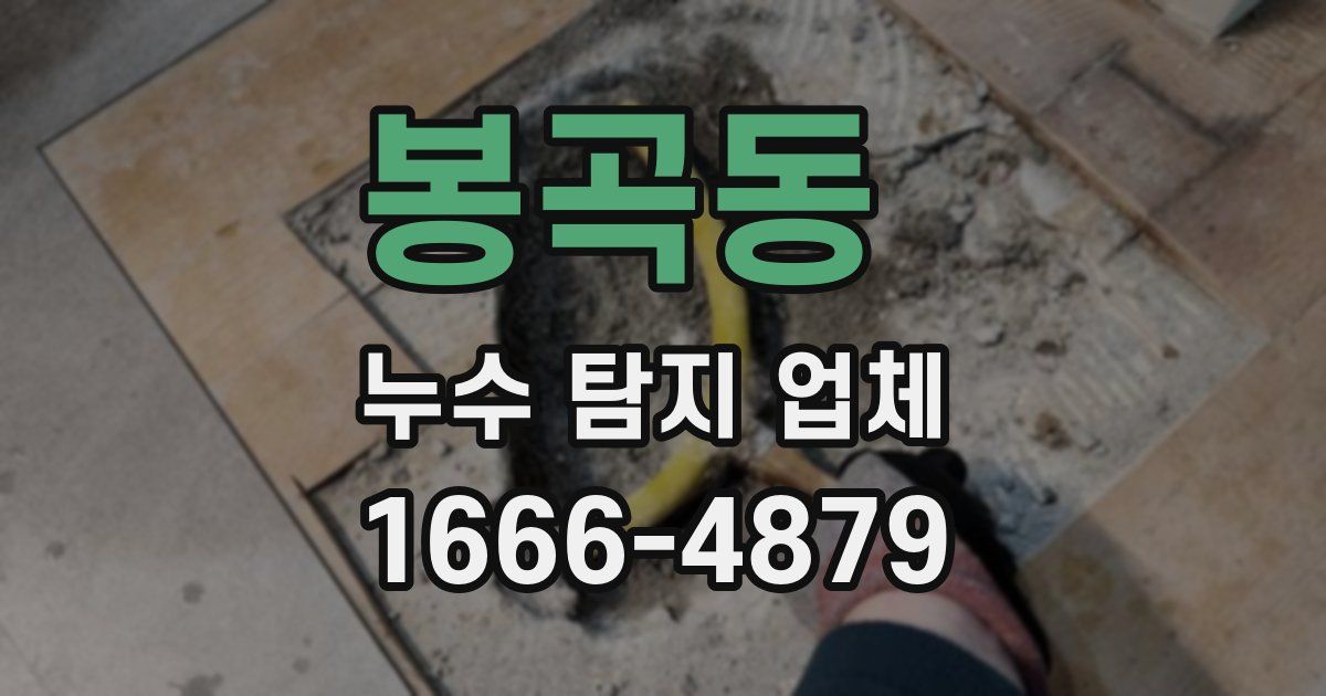 봉곡동 누수 탐지 업체