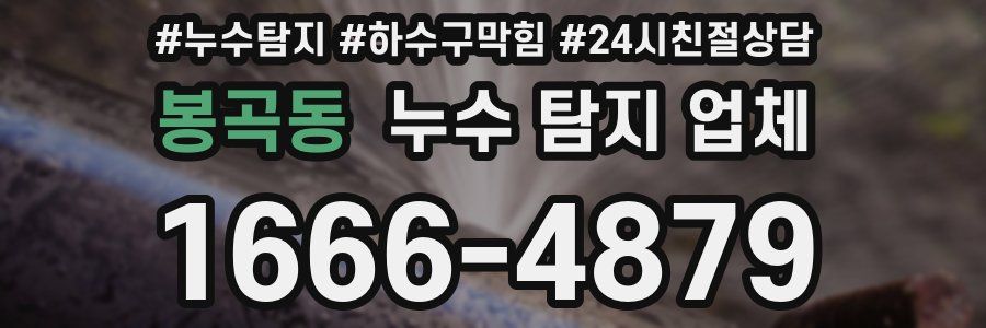 봉곡동 누수 탐지 업체