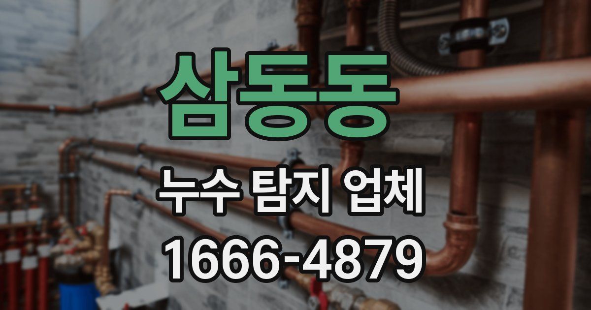 삼동동 누수 탐지 업체