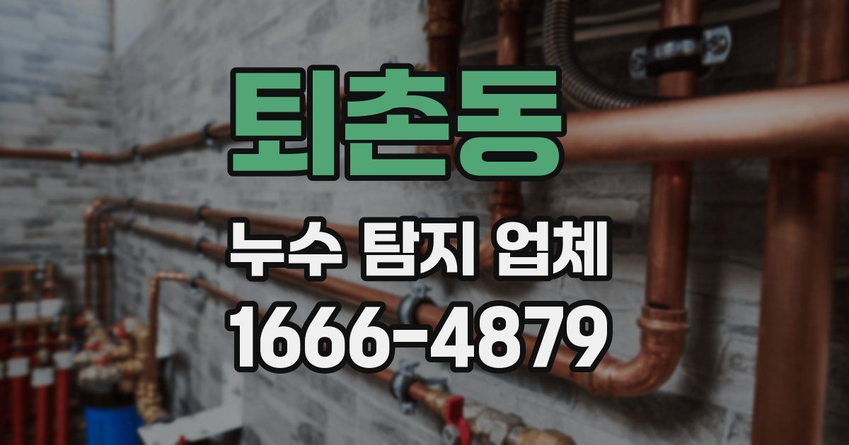 퇴촌동 누수 탐지 업체