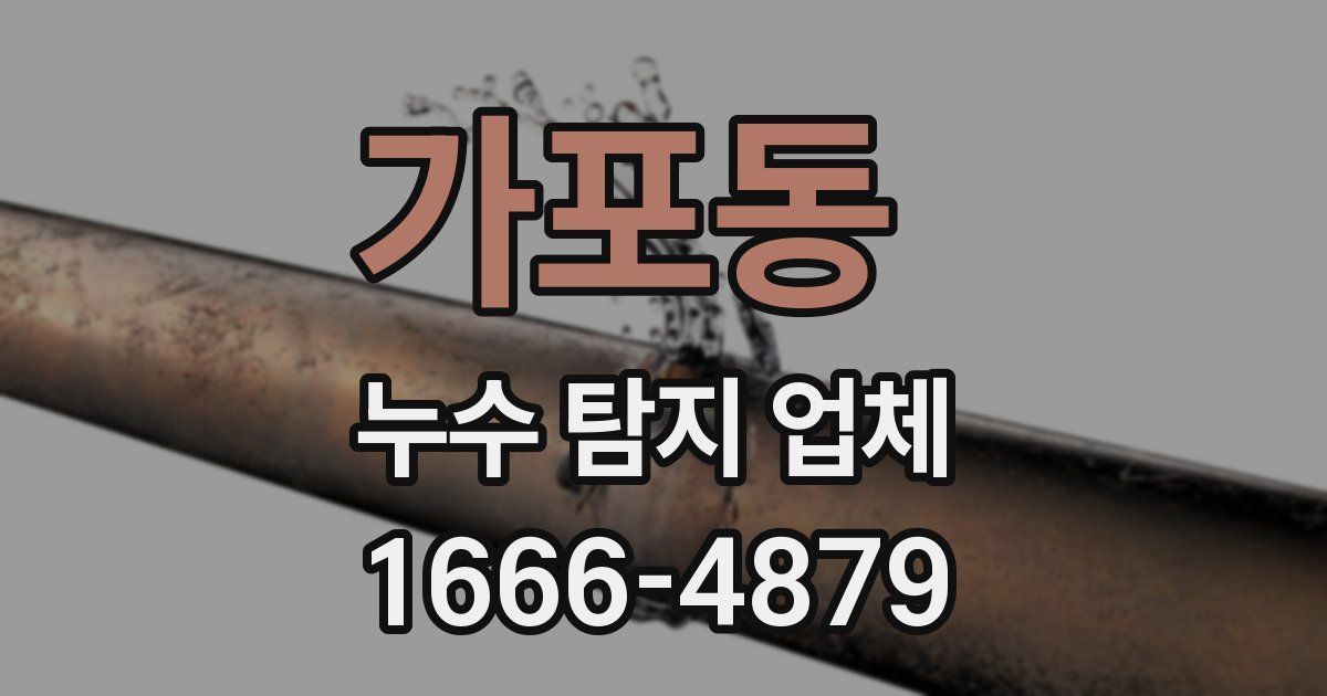 가포동 누수 탐지 업체