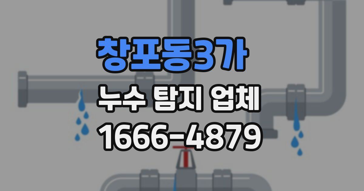 창포동3가 누수 탐지 업체