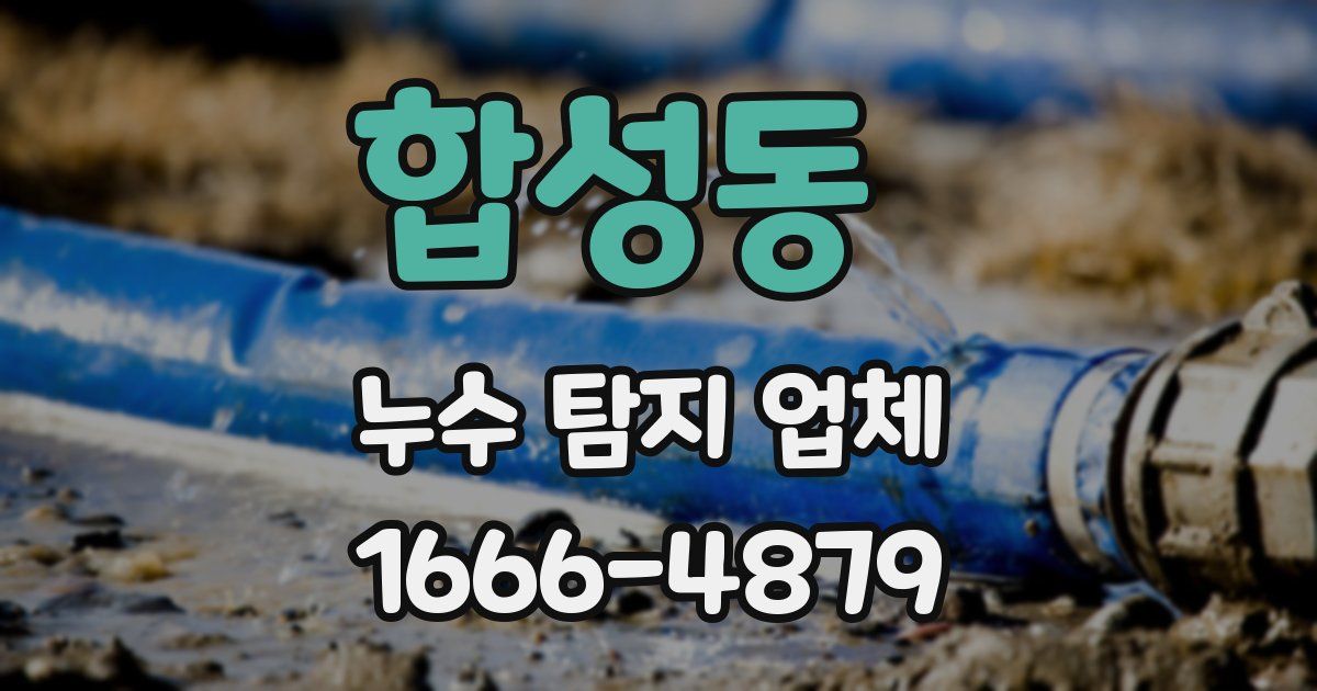 합성동 누수 탐지 업체