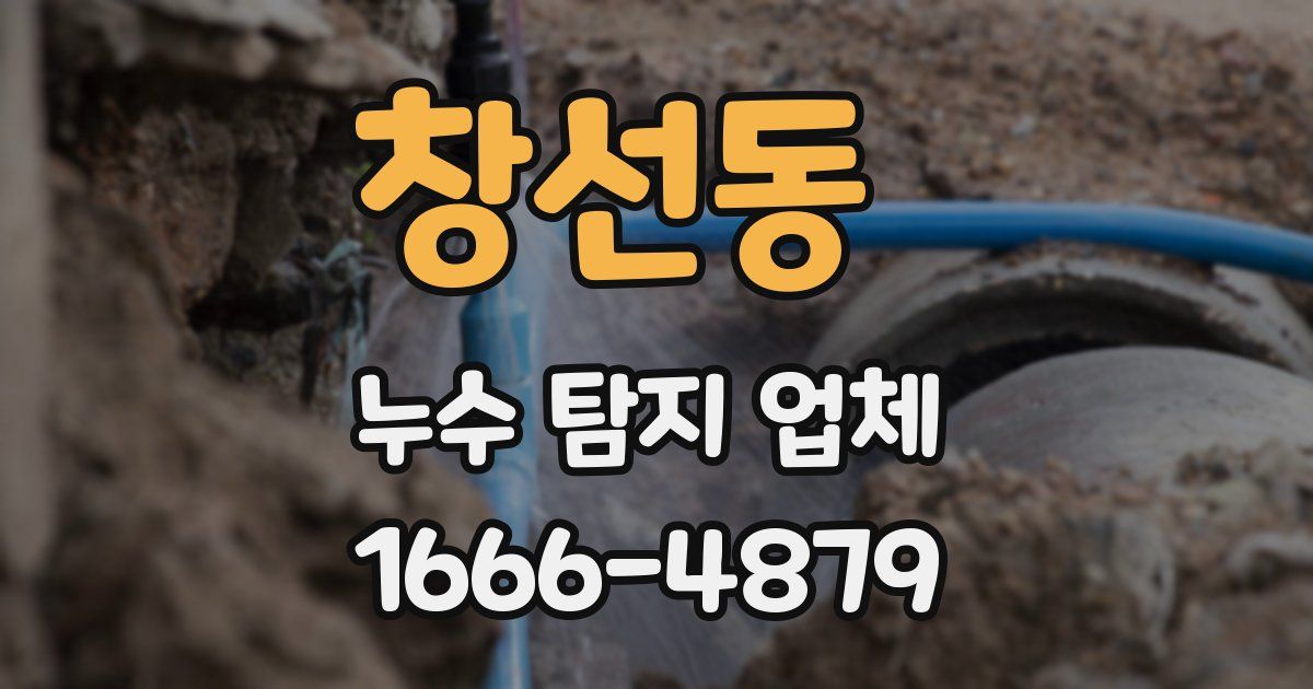 창선동 누수 탐지 업체