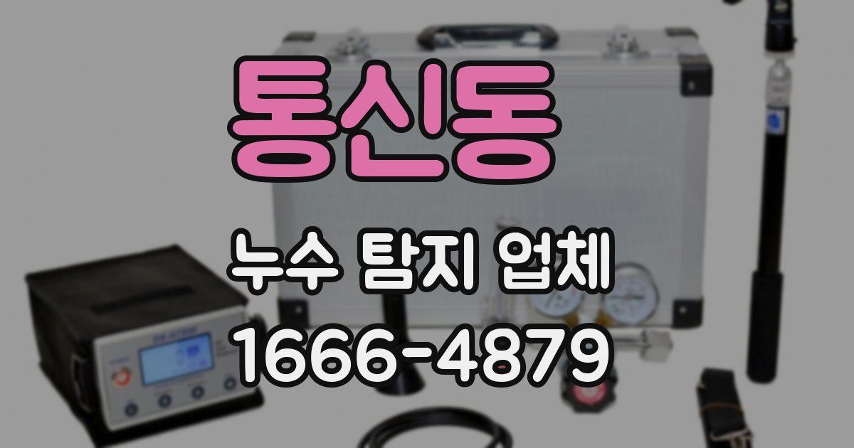통신동 누수 탐지 업체