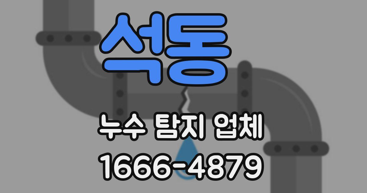 석동 누수 탐지 업체