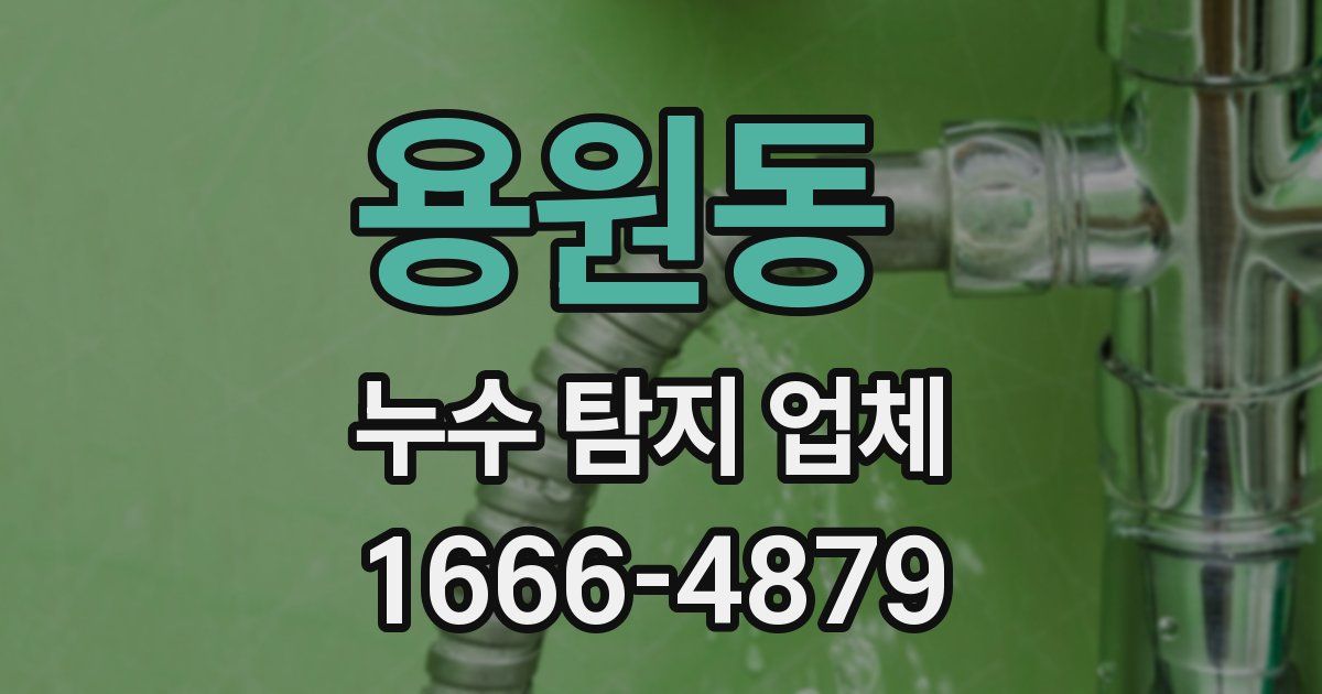 용원동 누수 탐지 업체