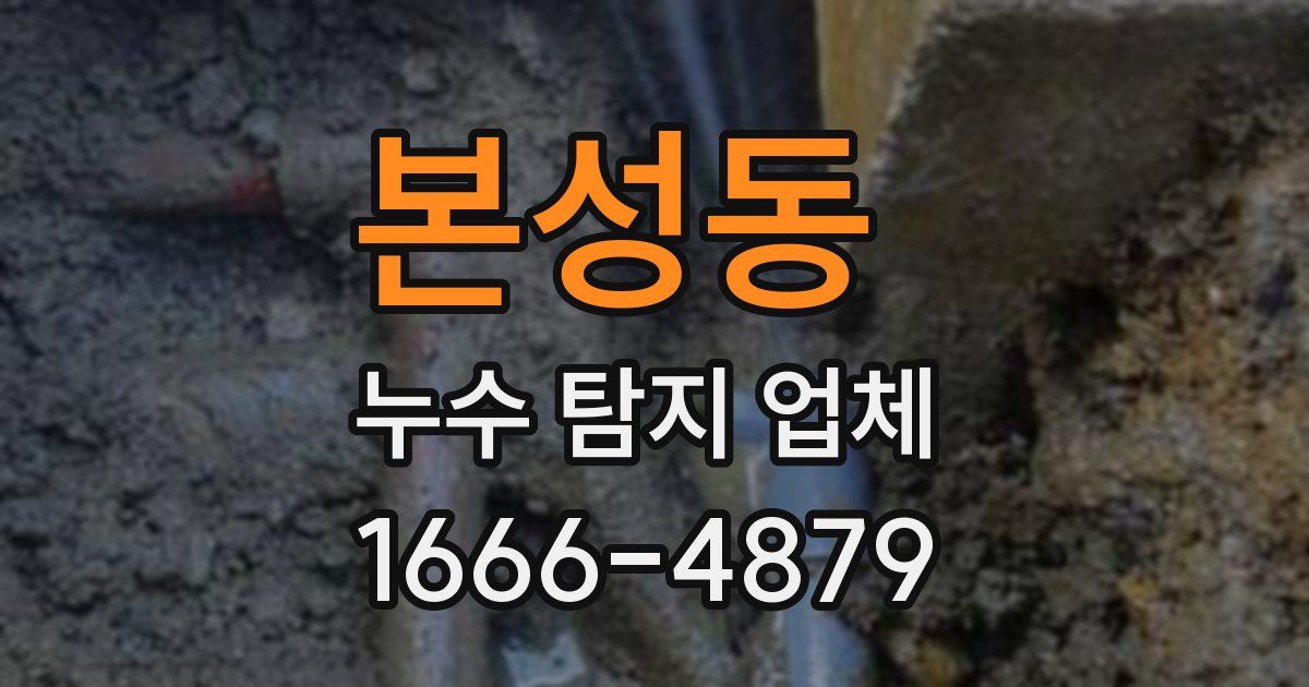 본성동 누수 탐지 업체