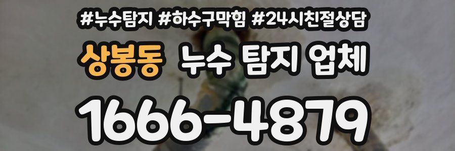 상봉동 누수 탐지 업체