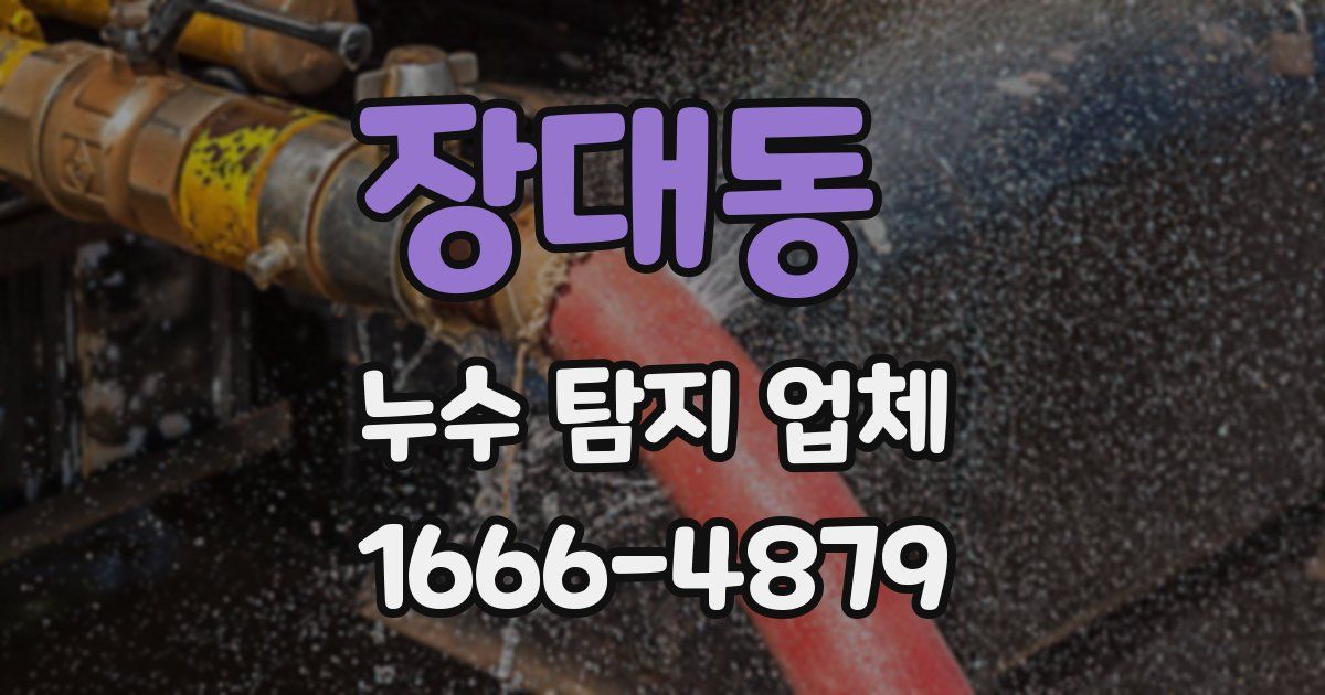장대동 누수 탐지 업체