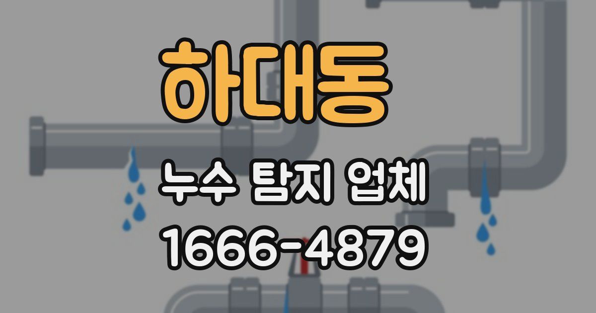 하대동 누수 탐지 업체