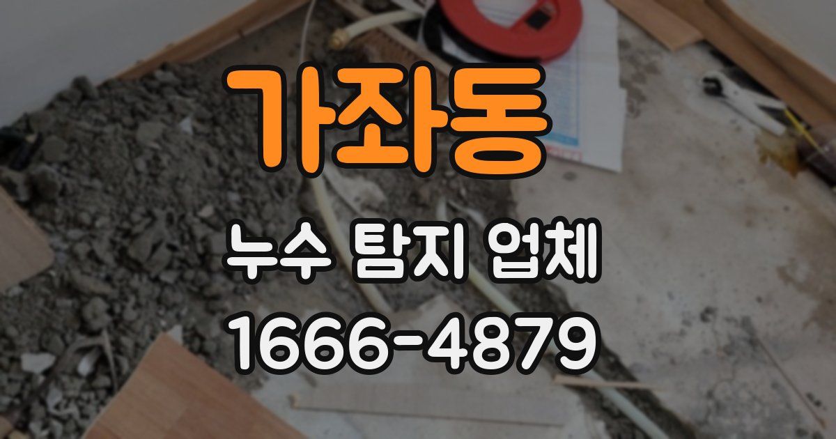 가좌동 누수 탐지 업체