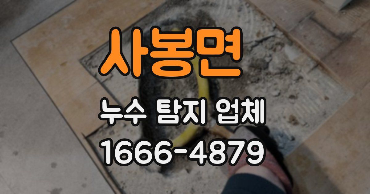 사봉면 누수 탐지 업체