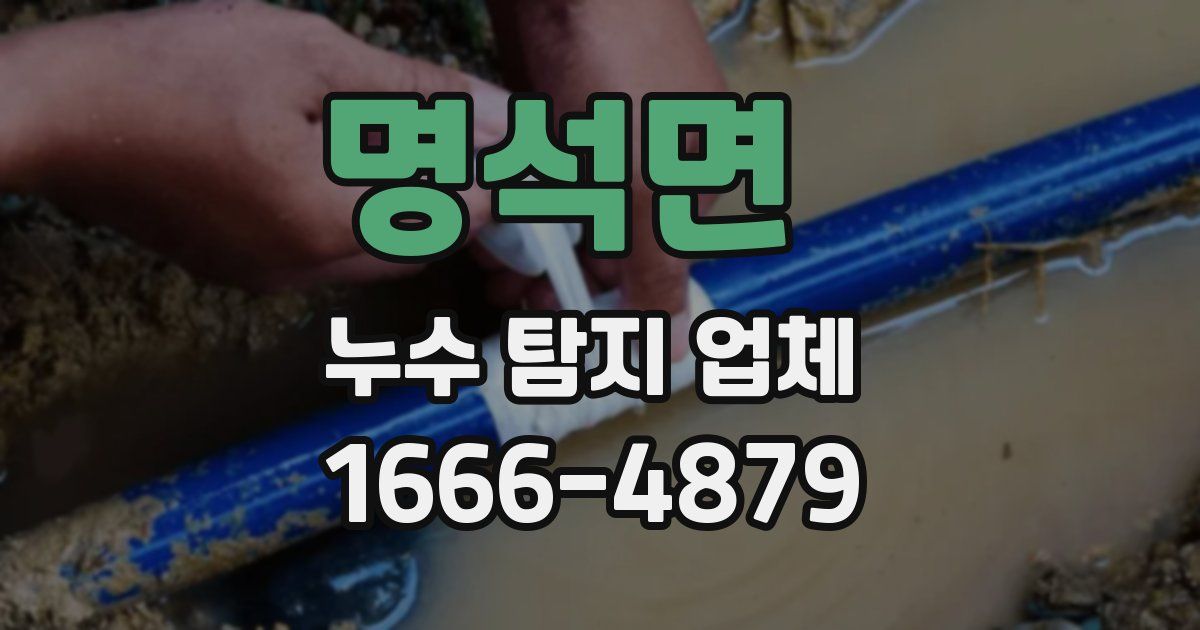 명석면 누수 탐지 업체