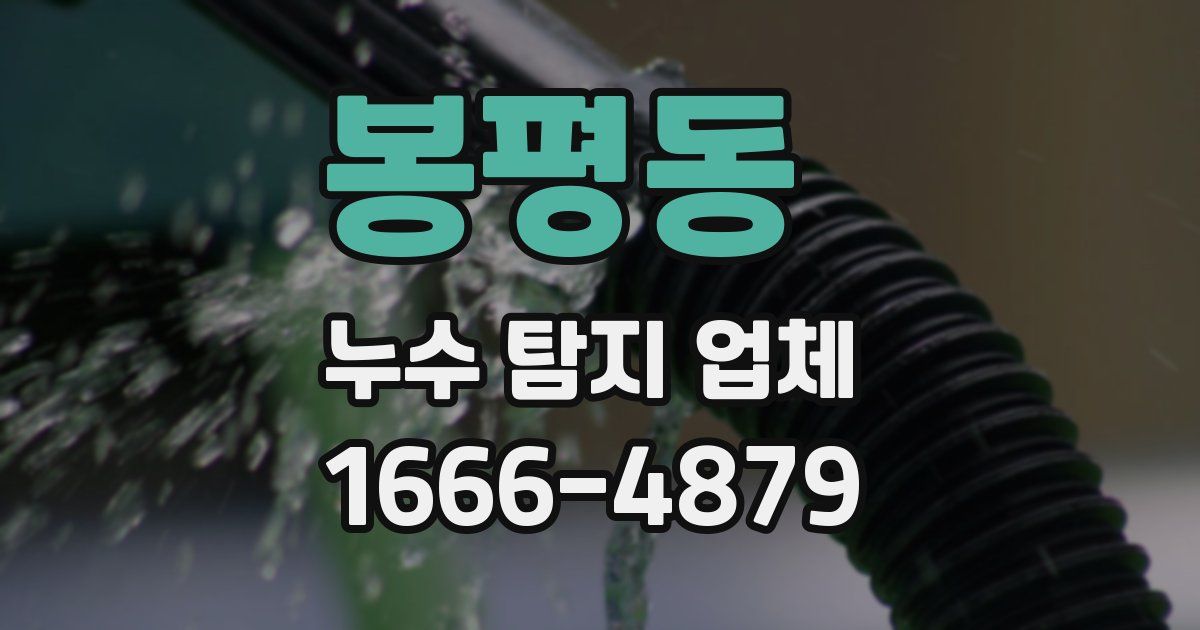 봉평동 누수 탐지 업체