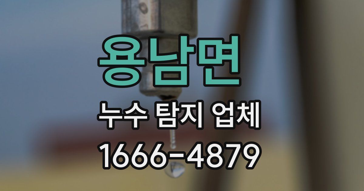 용남면 누수 탐지 업체