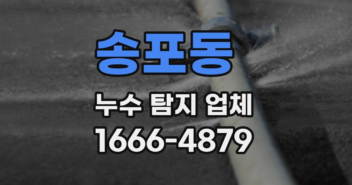 송포동 누수 탐지 업체