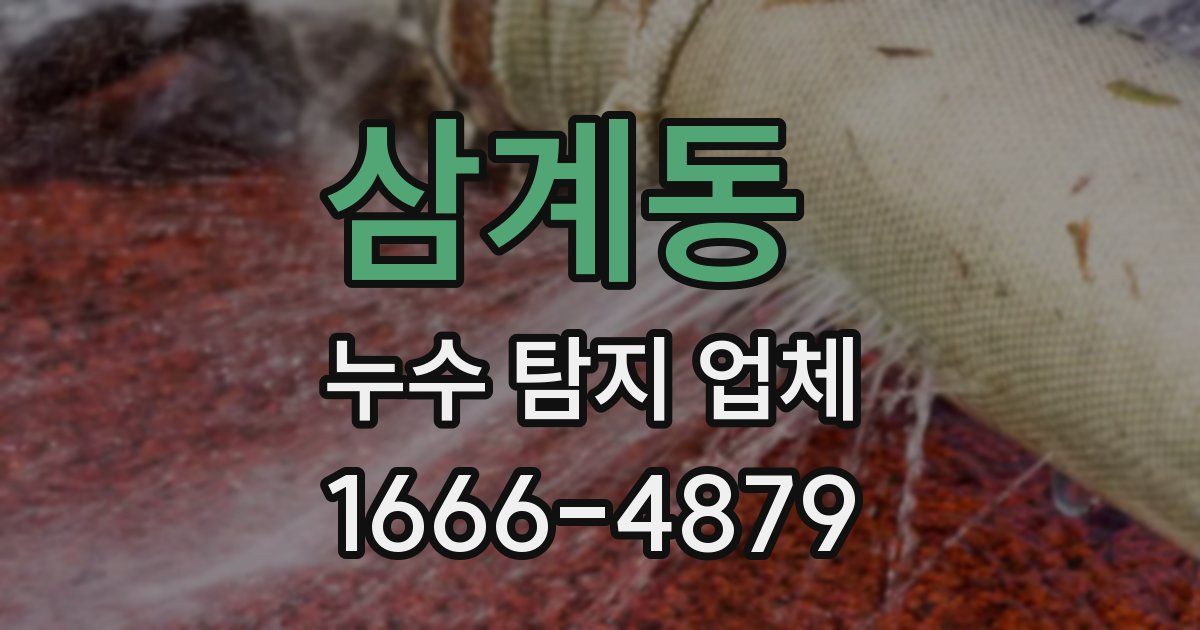 삼계동 누수 탐지 업체