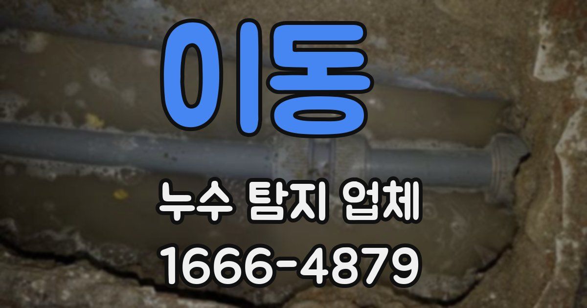 이동 누수 탐지 업체