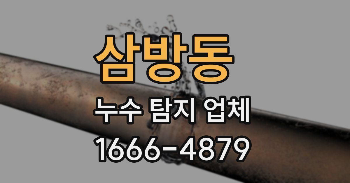 삼방동 누수 탐지 업체