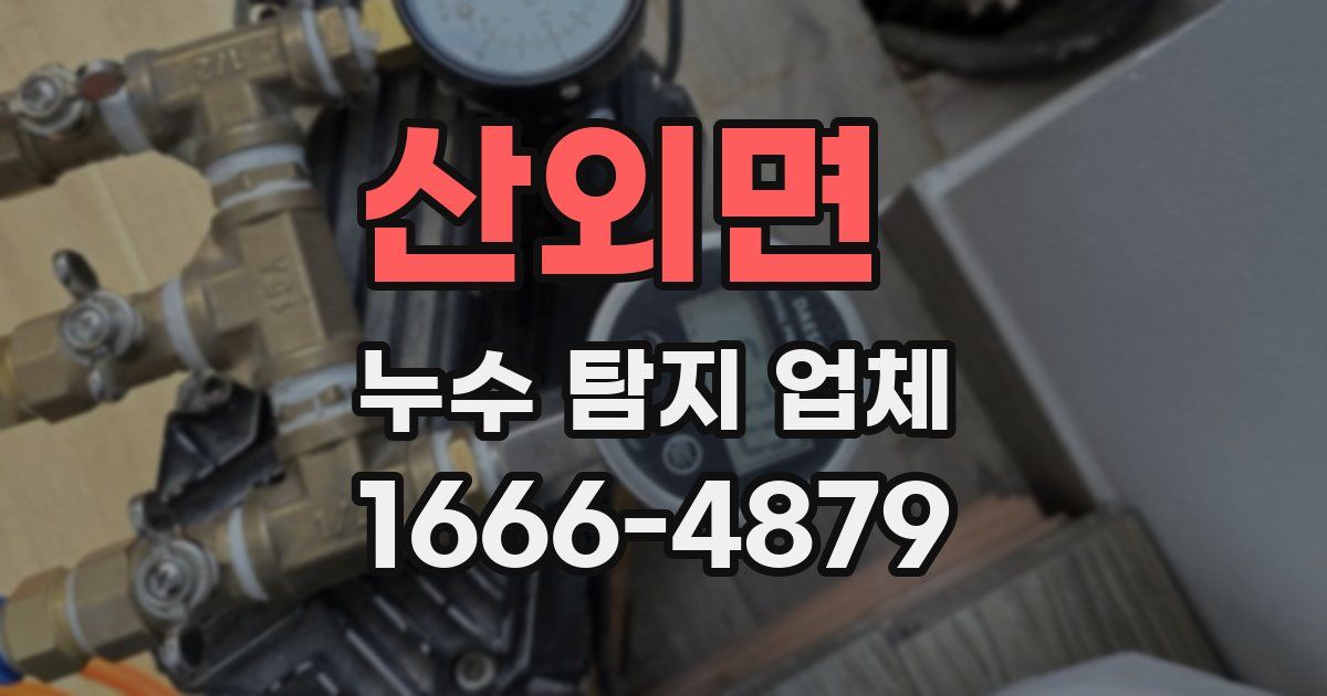 산외면 누수 탐지 업체