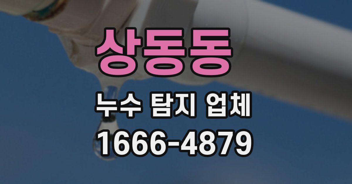 상동동 누수 탐지 업체