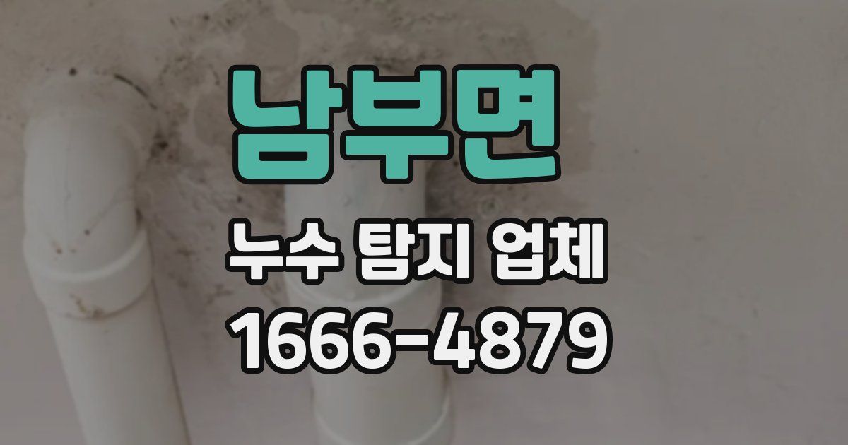 남부면 누수 탐지 업체