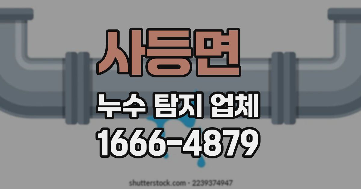 사등면 누수 탐지 업체