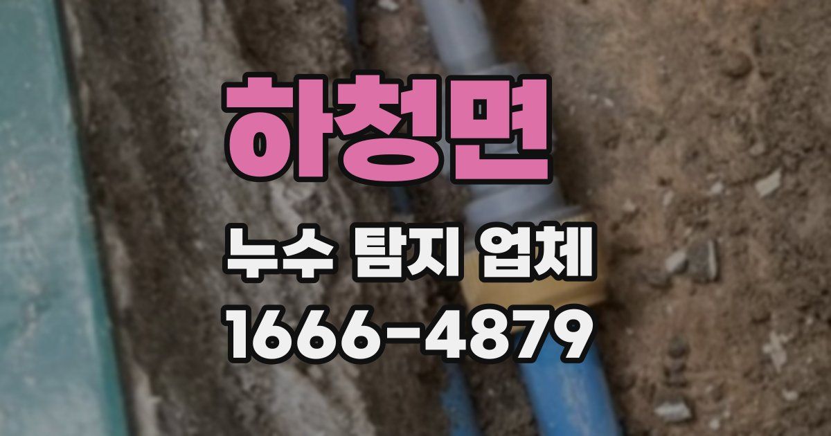 하청면 누수 탐지 업체