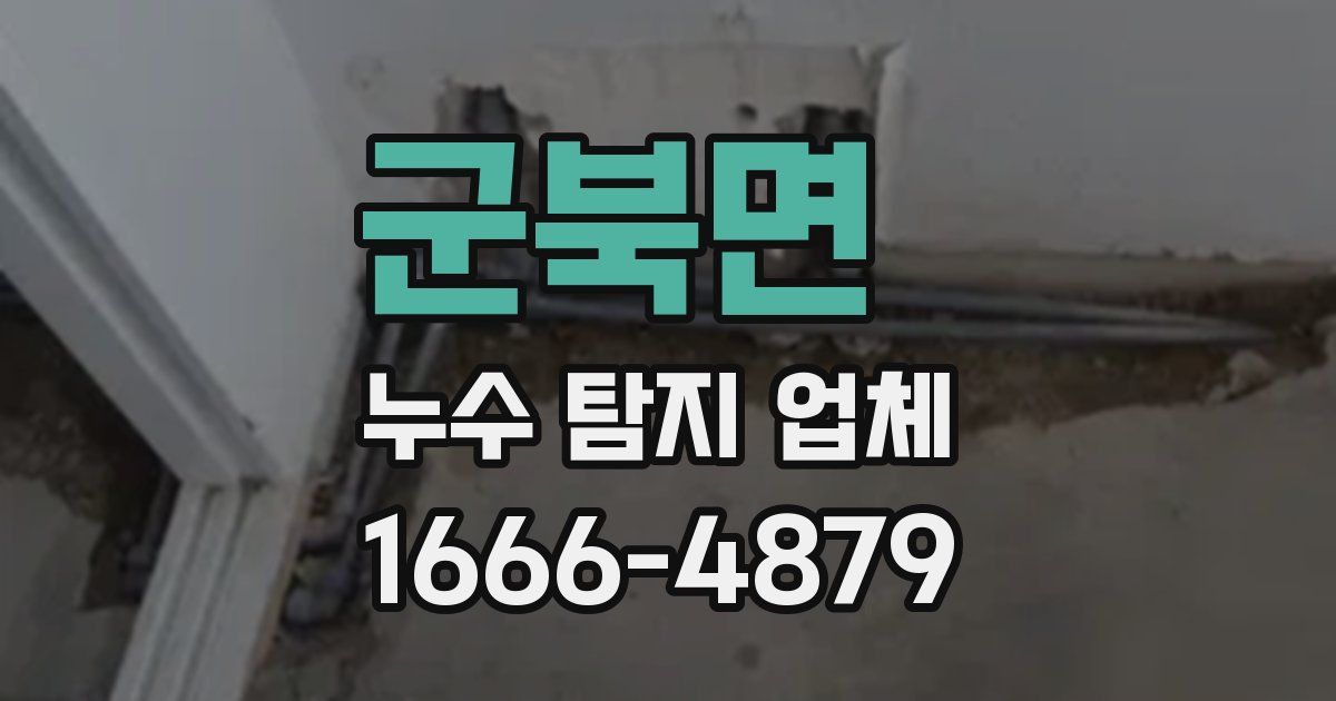군북면 누수 탐지 업체