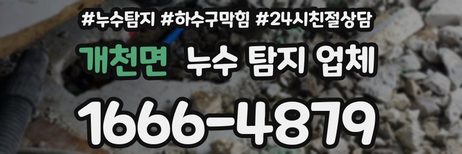 개천면 누수 탐지 업체