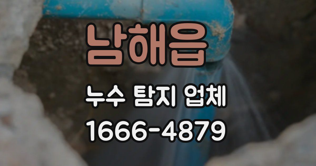 남해읍 누수 탐지 업체