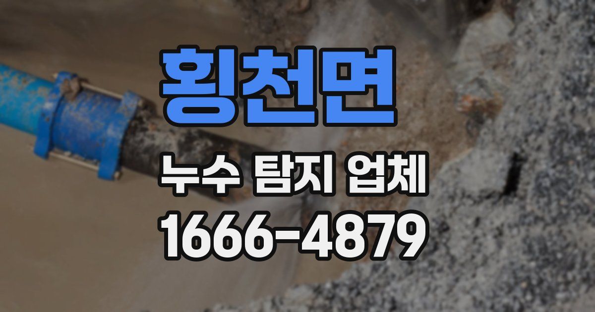 횡천면 누수 탐지 업체
